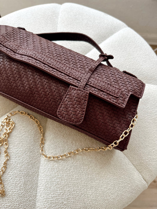 Veneta burgundy little pendant clutch & crossbody