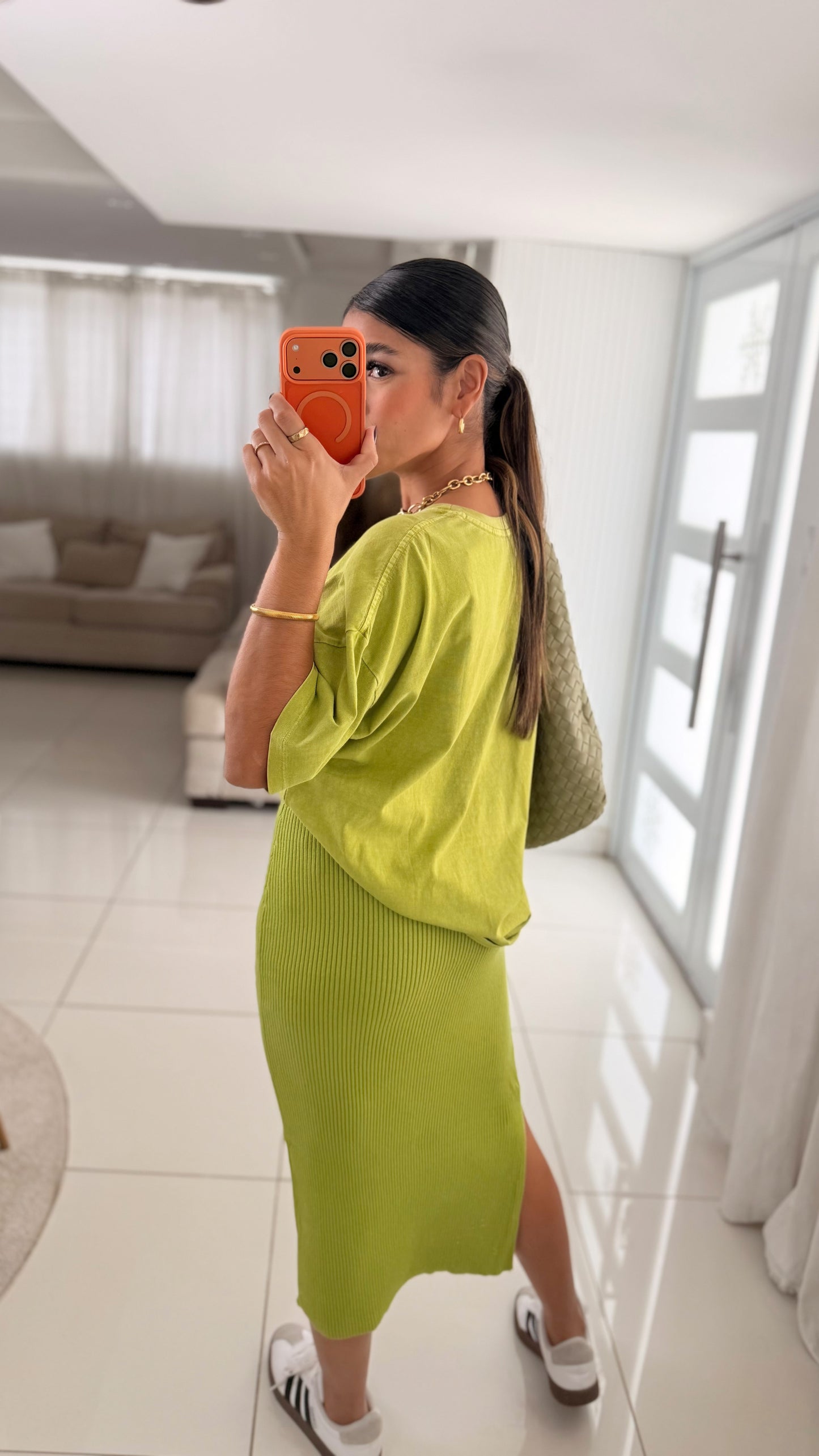 Apple green midi skirt PRE ORDER