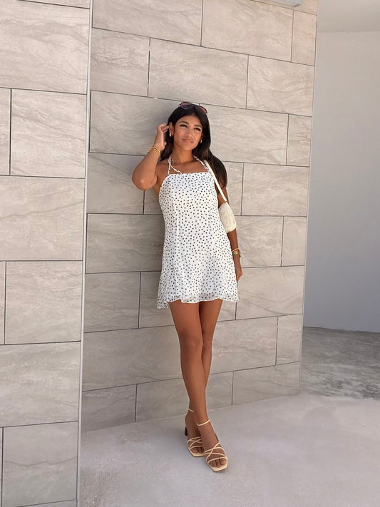 The Paris Dot Halter Dress