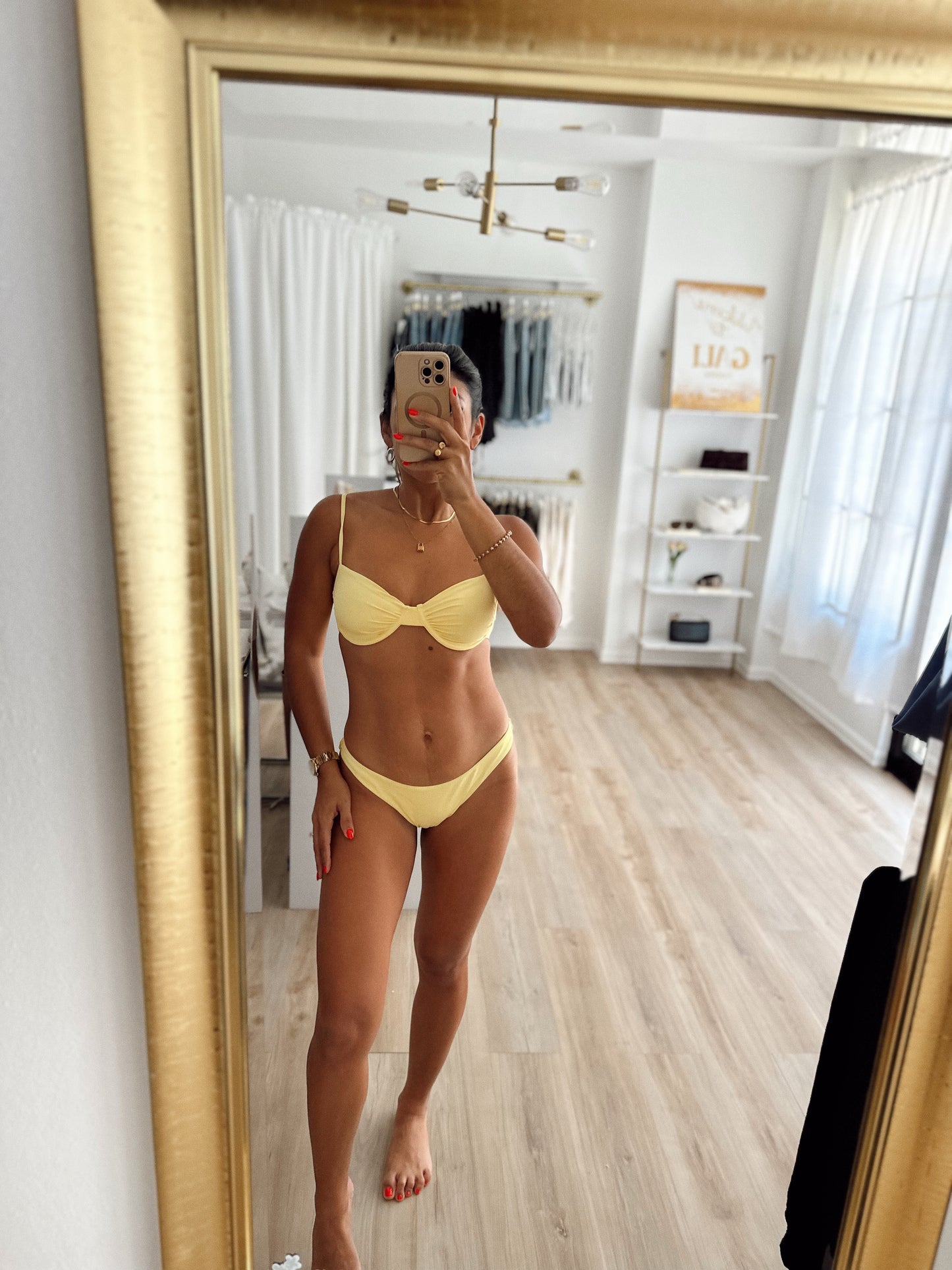Butter yellow swim set