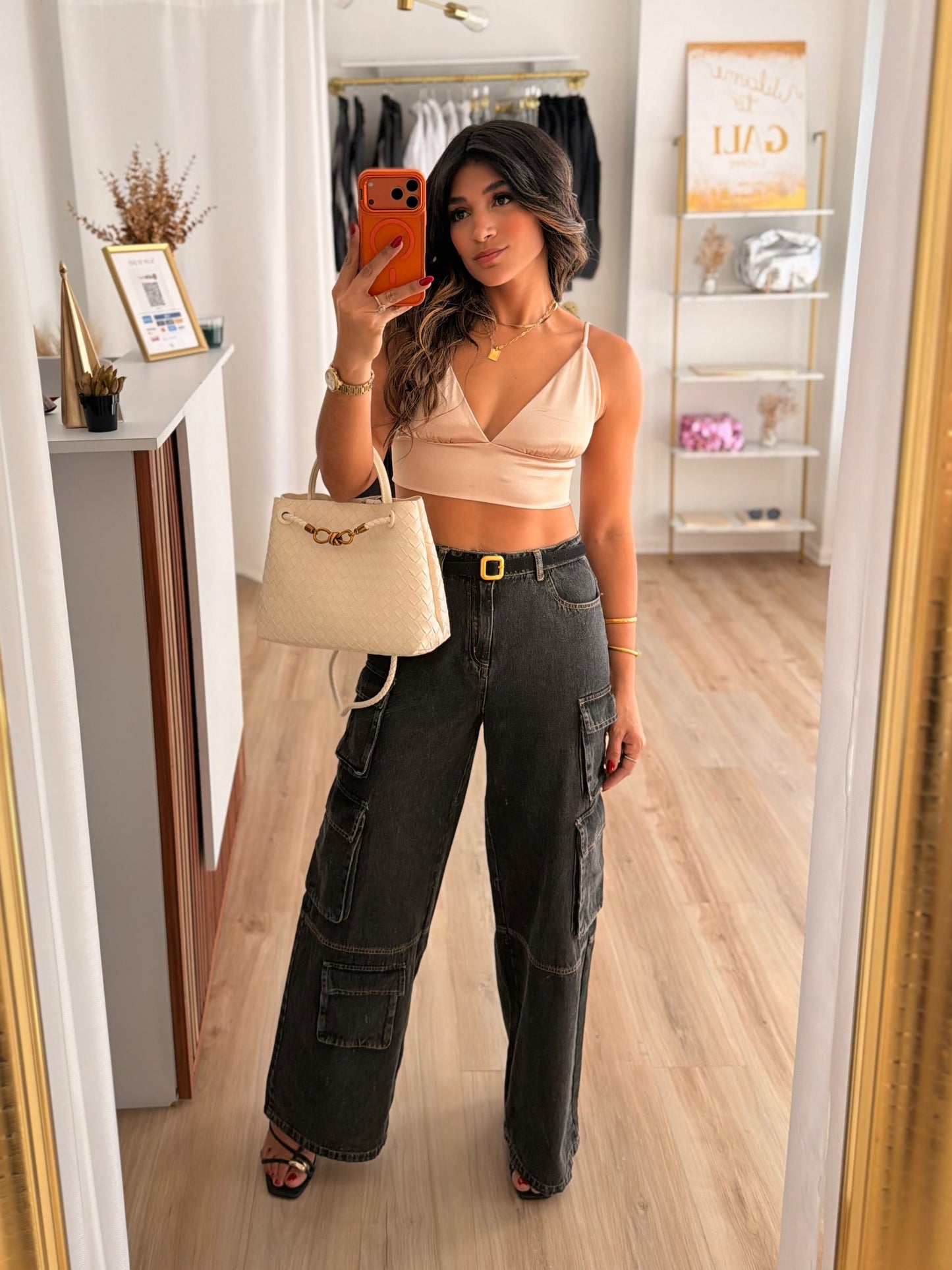 Champagne satin bralette