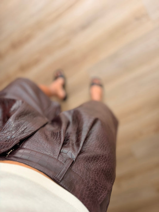 The Burgundy Croc Bermudas PRE ORDER
