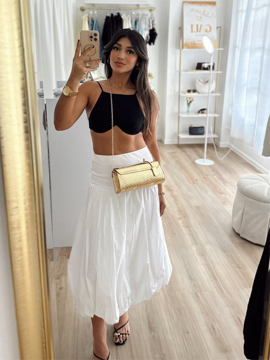 Linen bralette with support (black)