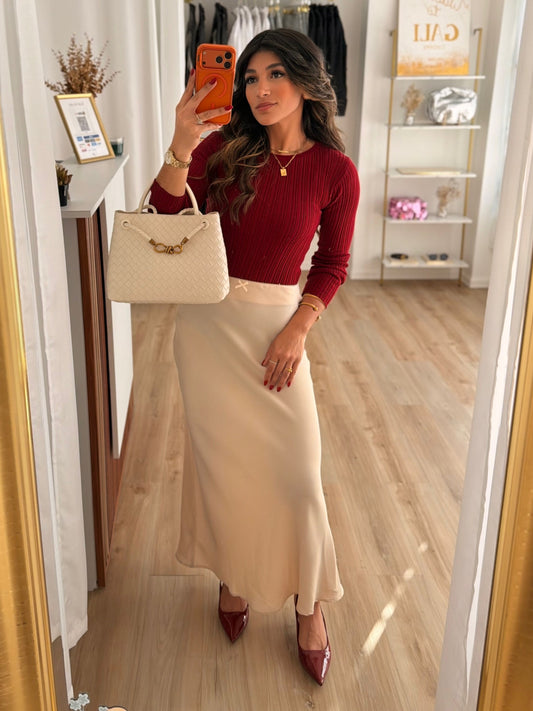 Cherry Ribbed knit top