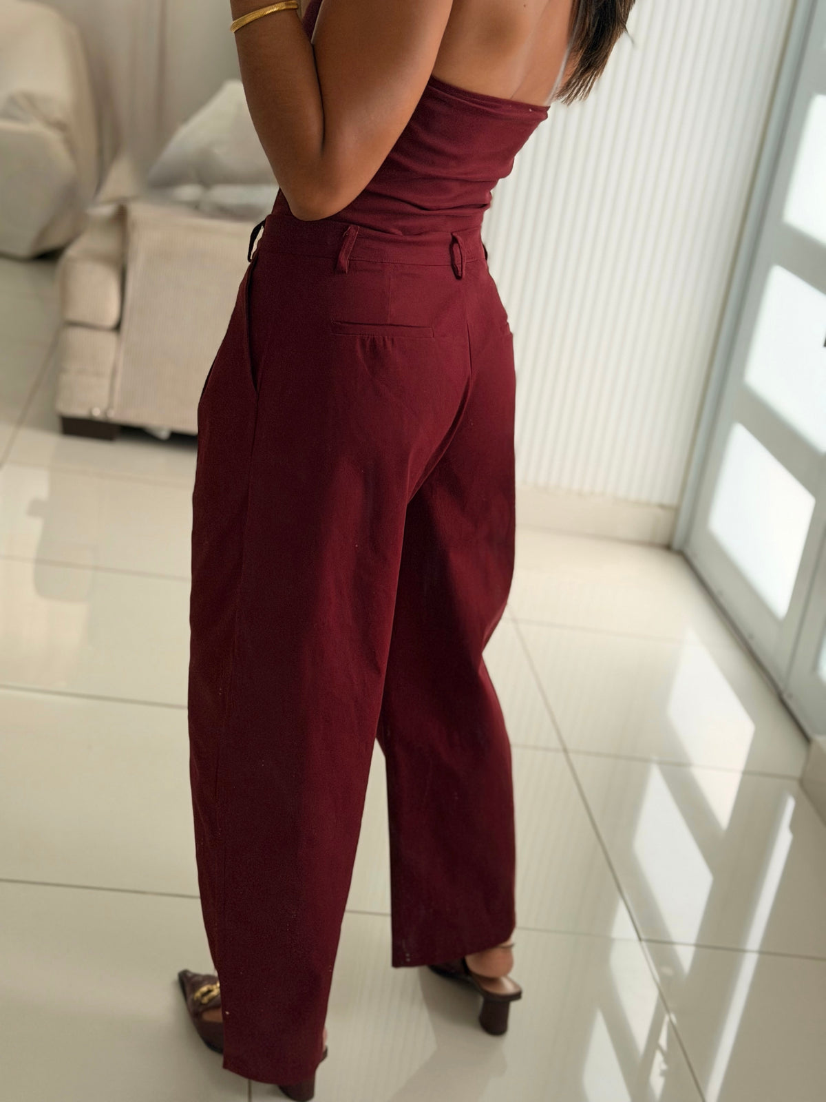 The Burgundy Barrel Pants