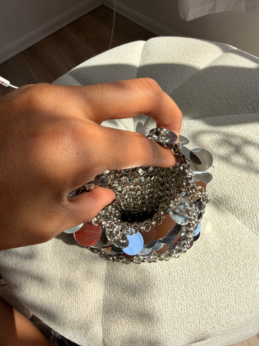 Silver sequin mini bag (choli approved)