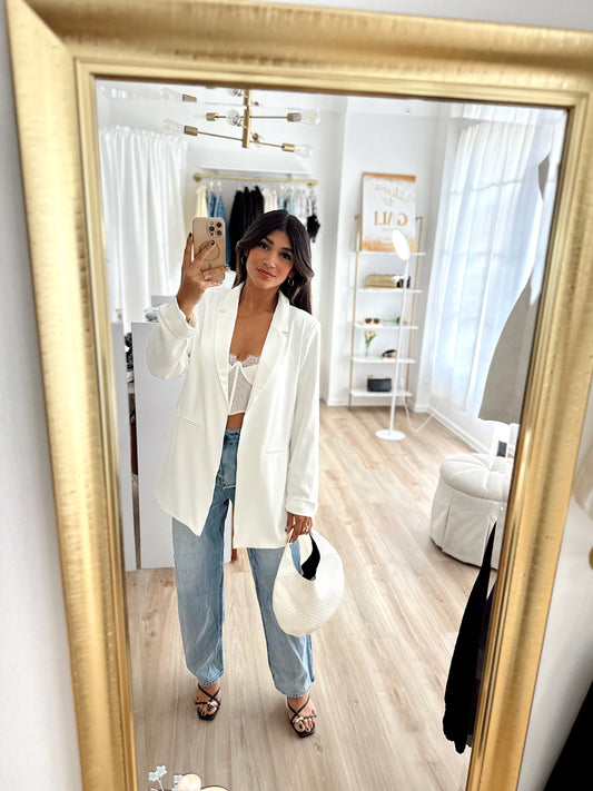 Glam boss blazer (bone white)