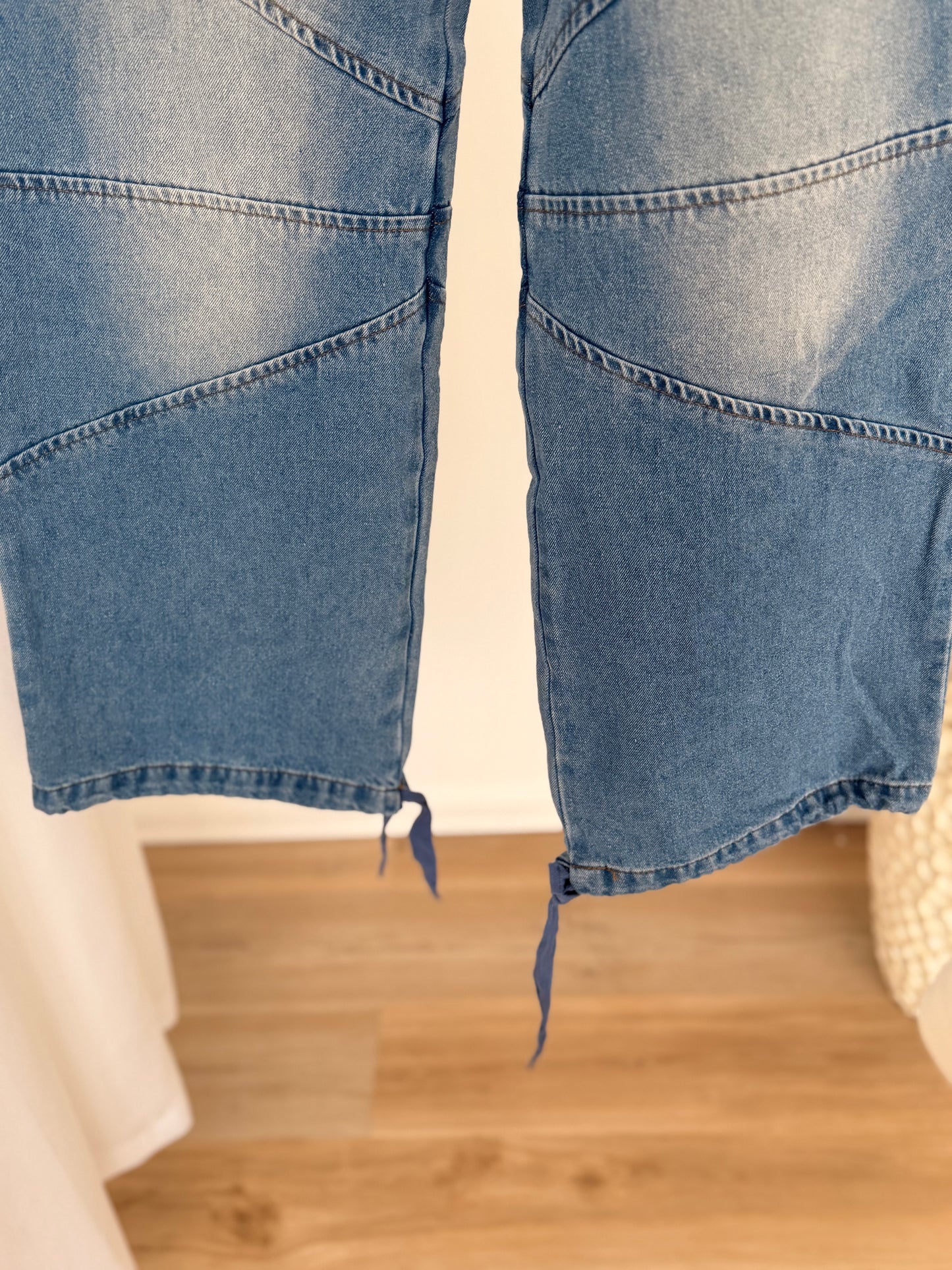 Silver dots two ways denim