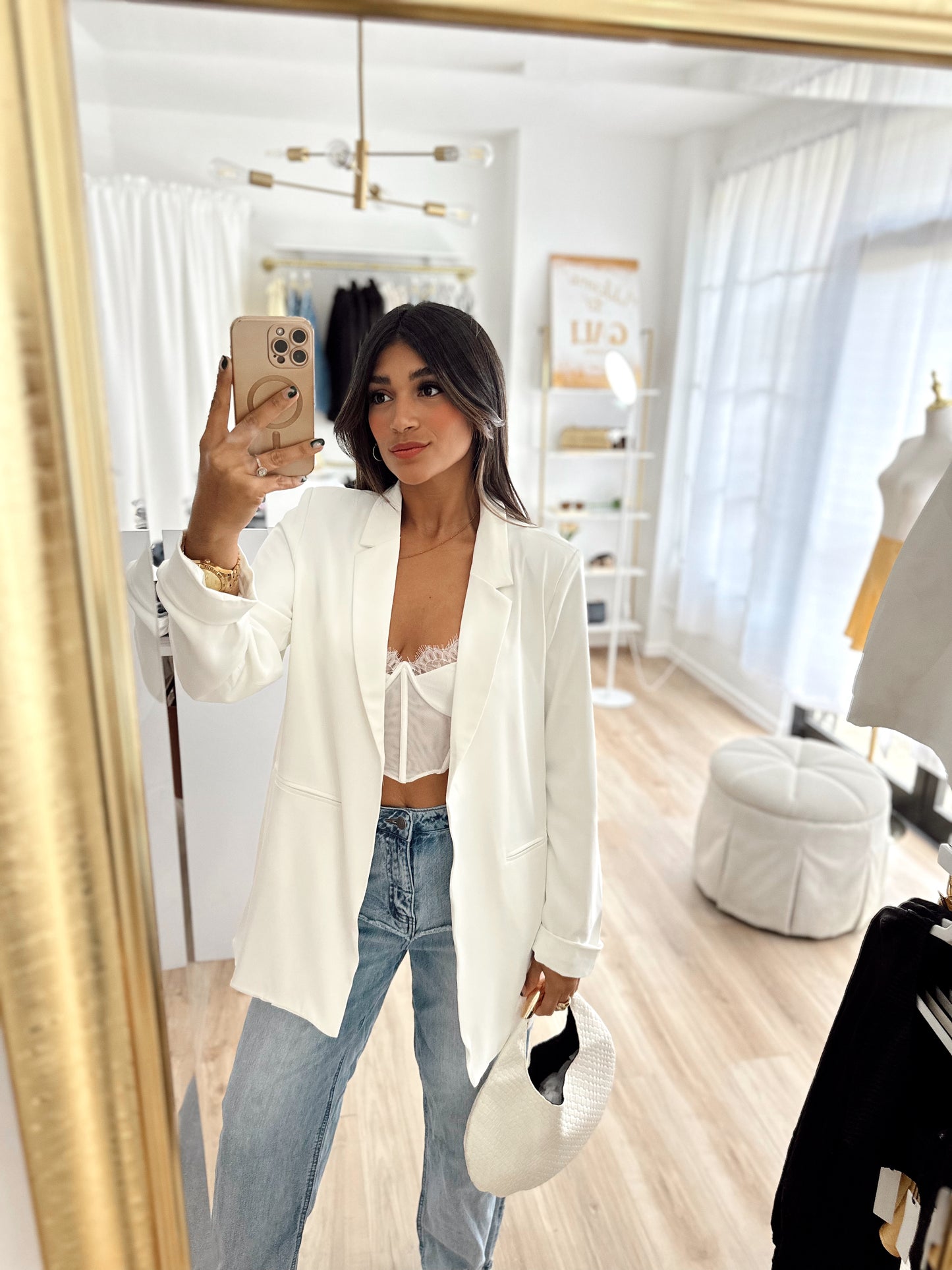 Glam boss blazer (bone white)