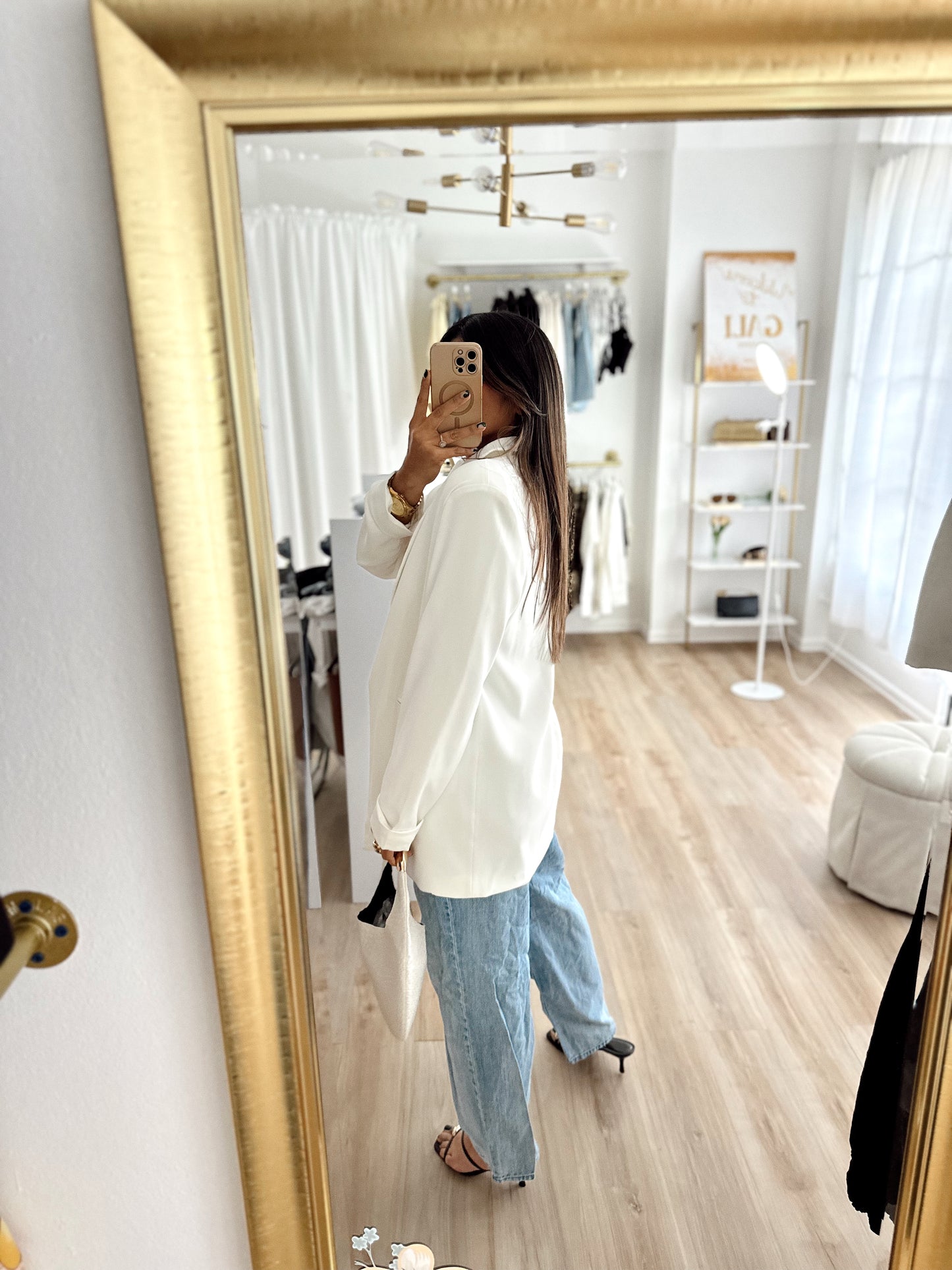 Glam boss blazer (bone white)