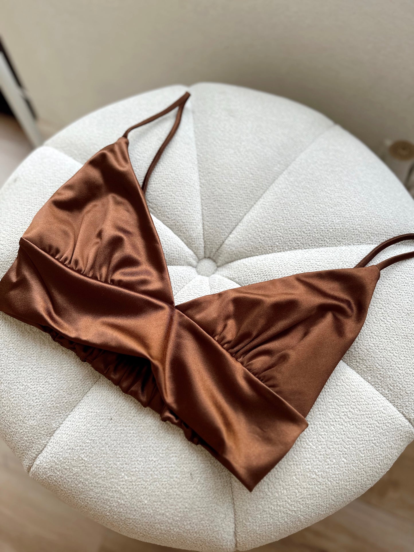 The brown bralette top