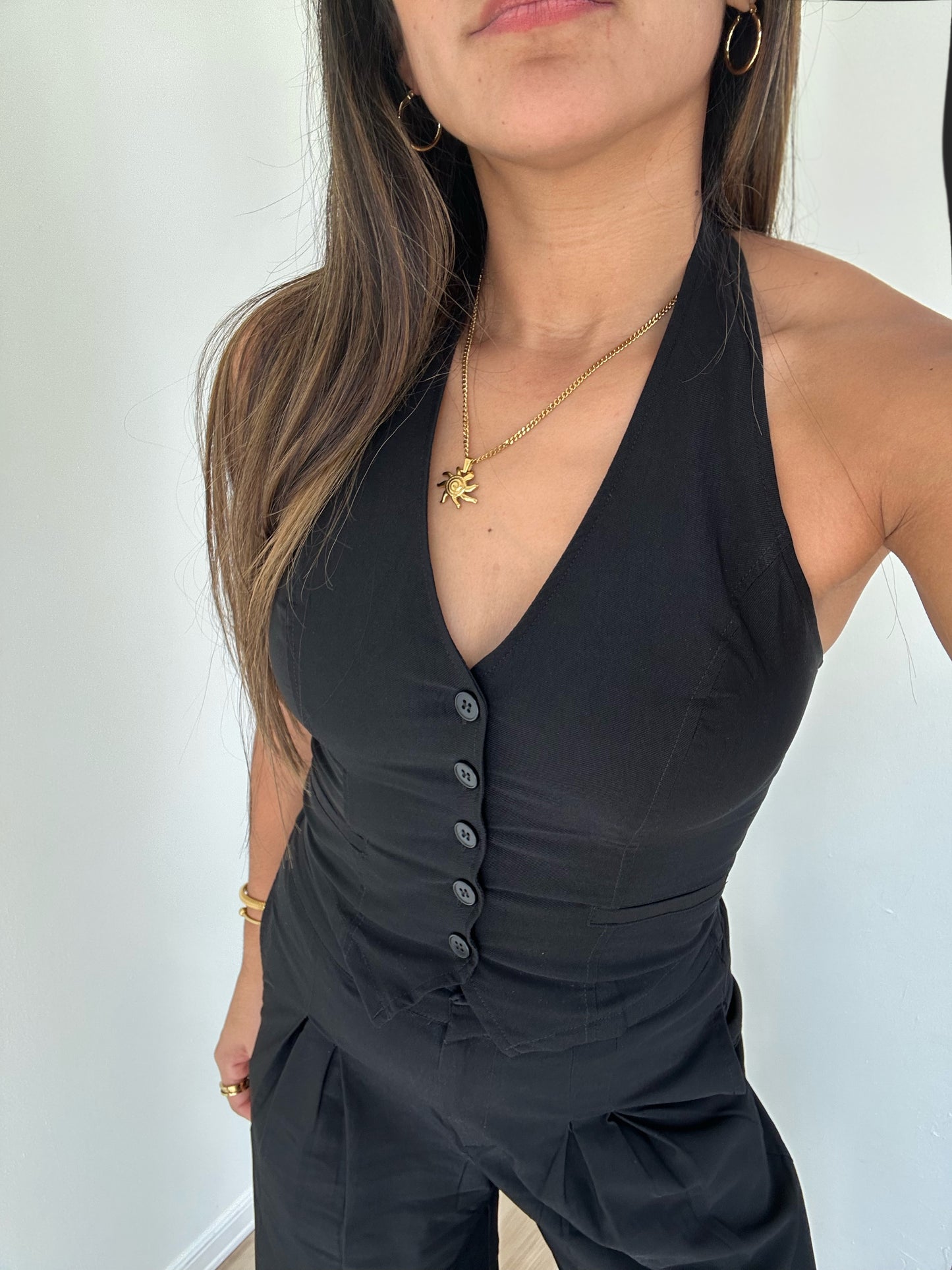 The black halter vest PRE ORDER