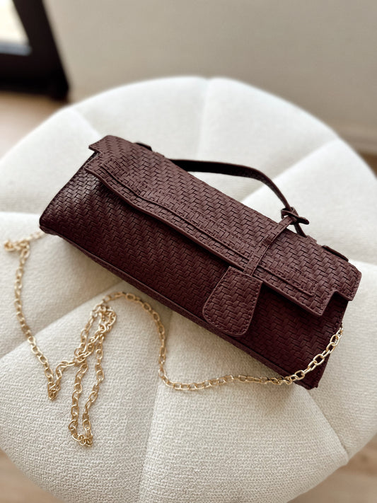 Veneta burgundy little pendant clutch & crossbody