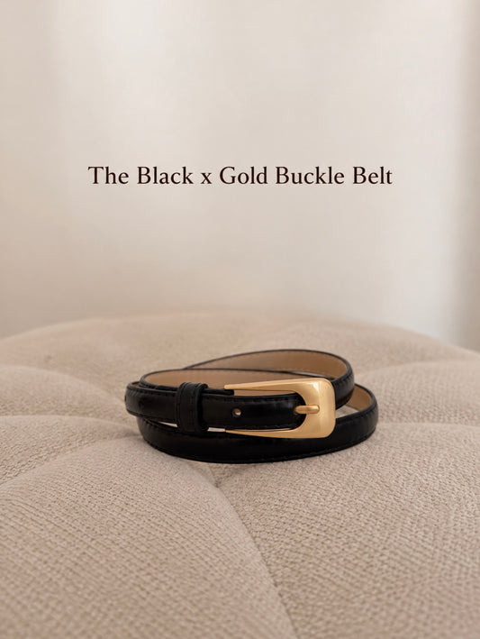 The Black Gold Buckle Belt