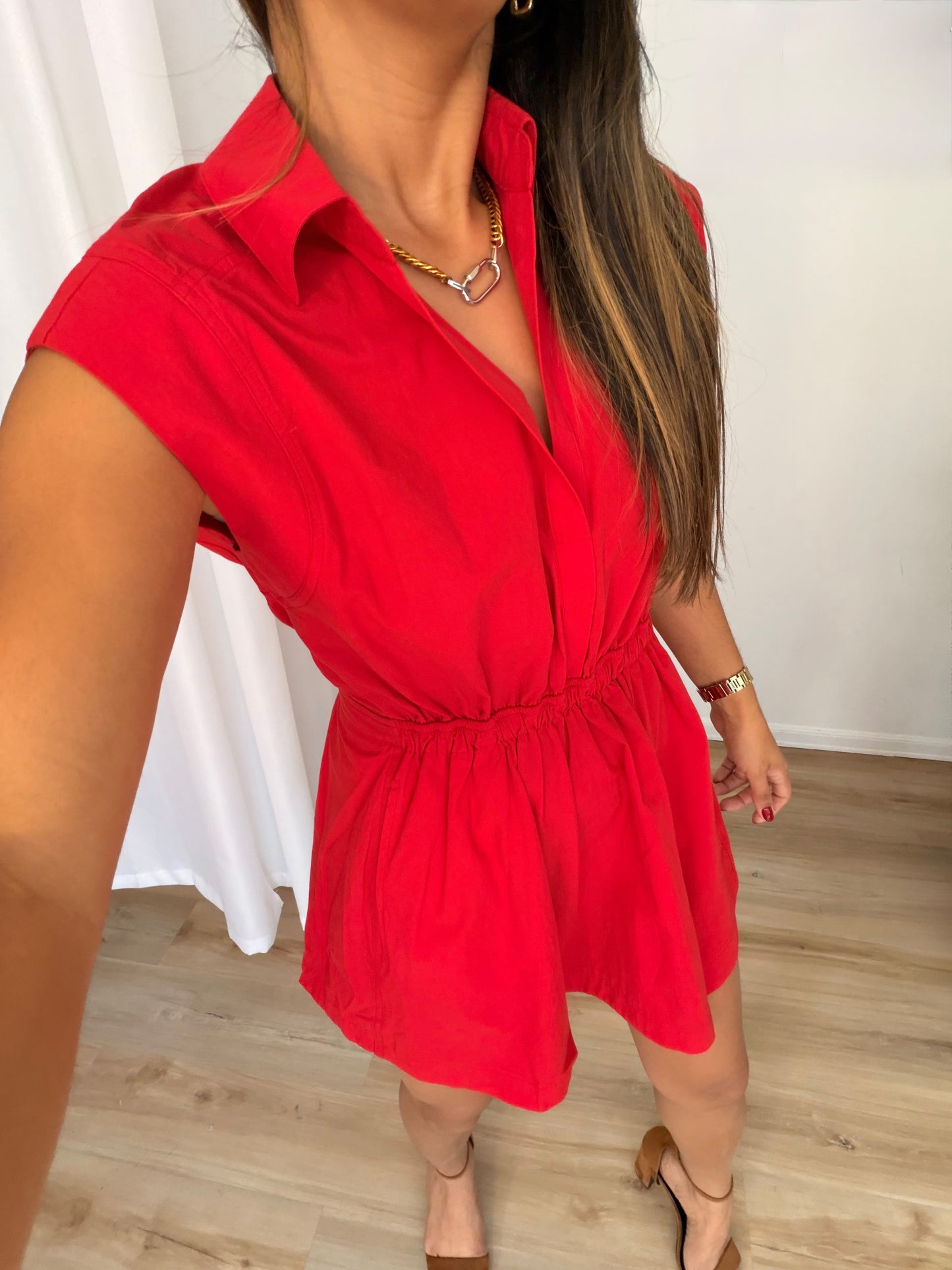 The tomato red fancy dress