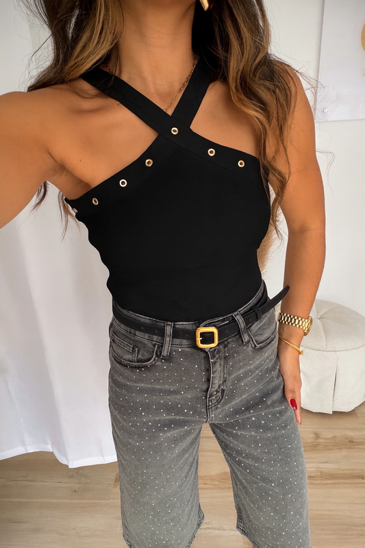 The V neck bodysuit (black)
