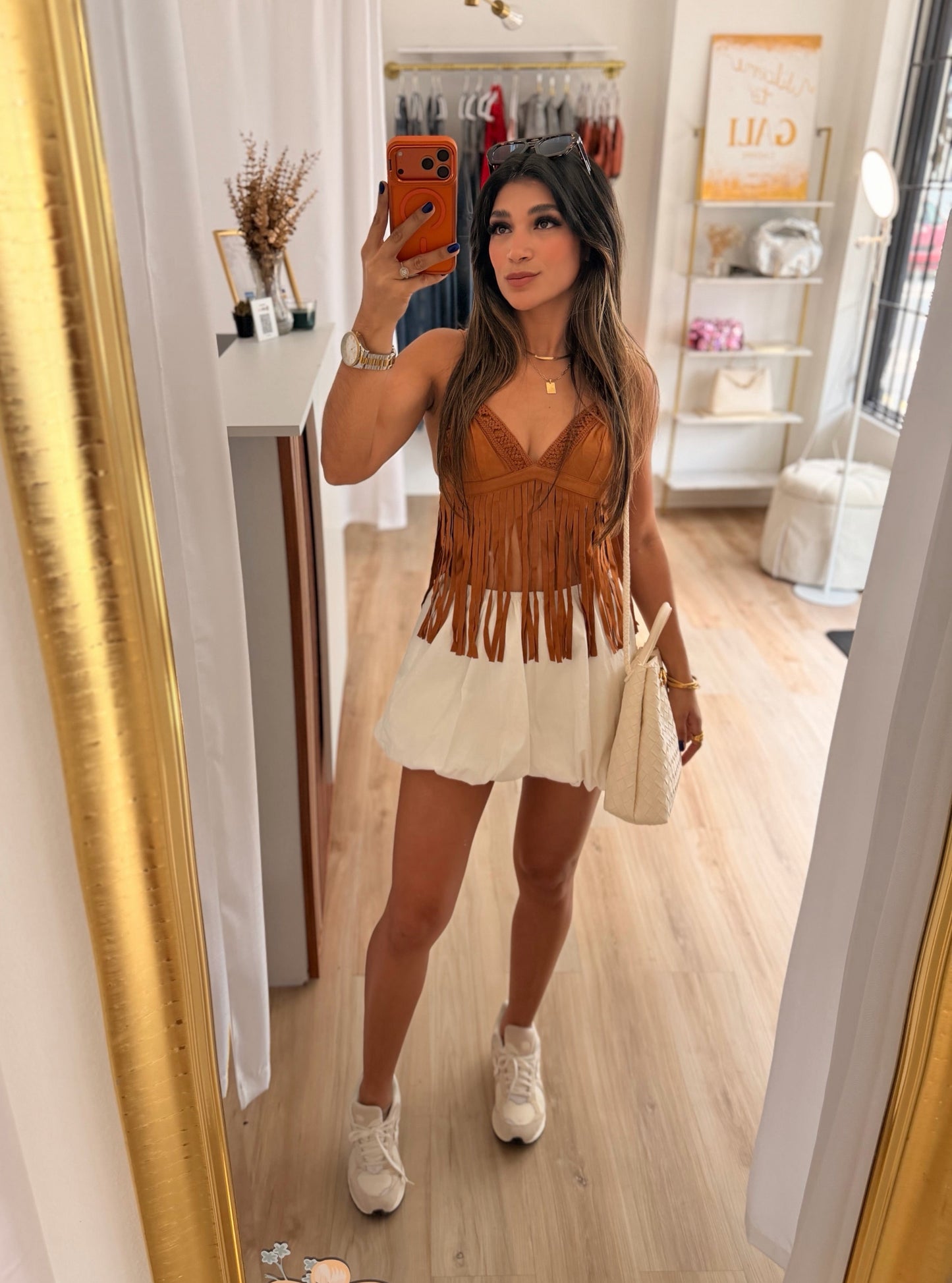 Island vibe fringes top