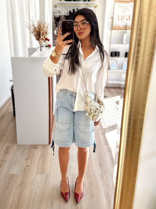 White bottom down blouse