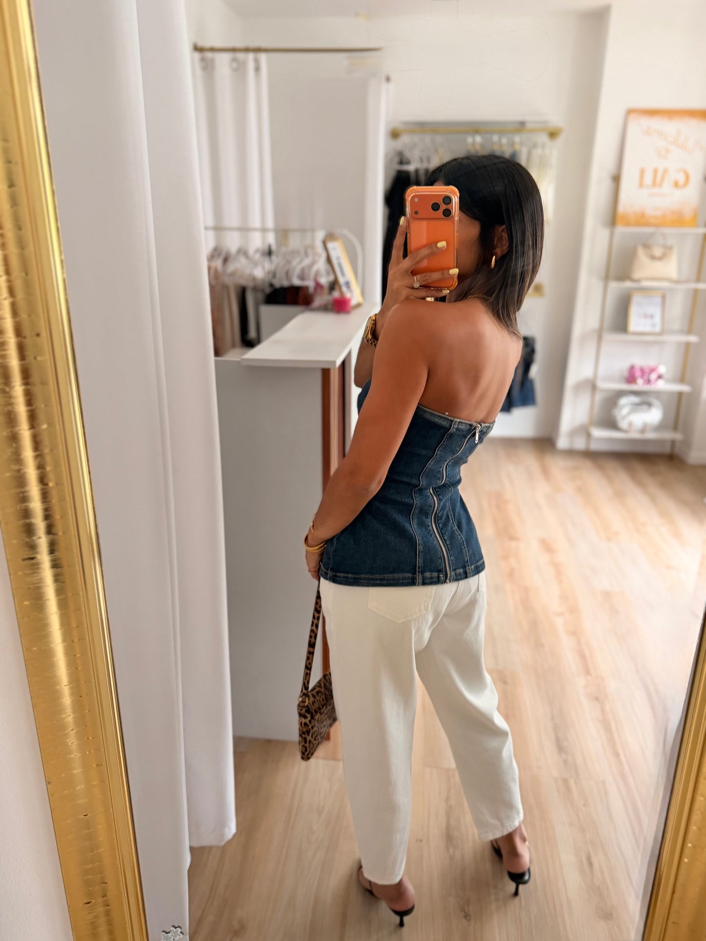 The wrapped denim top