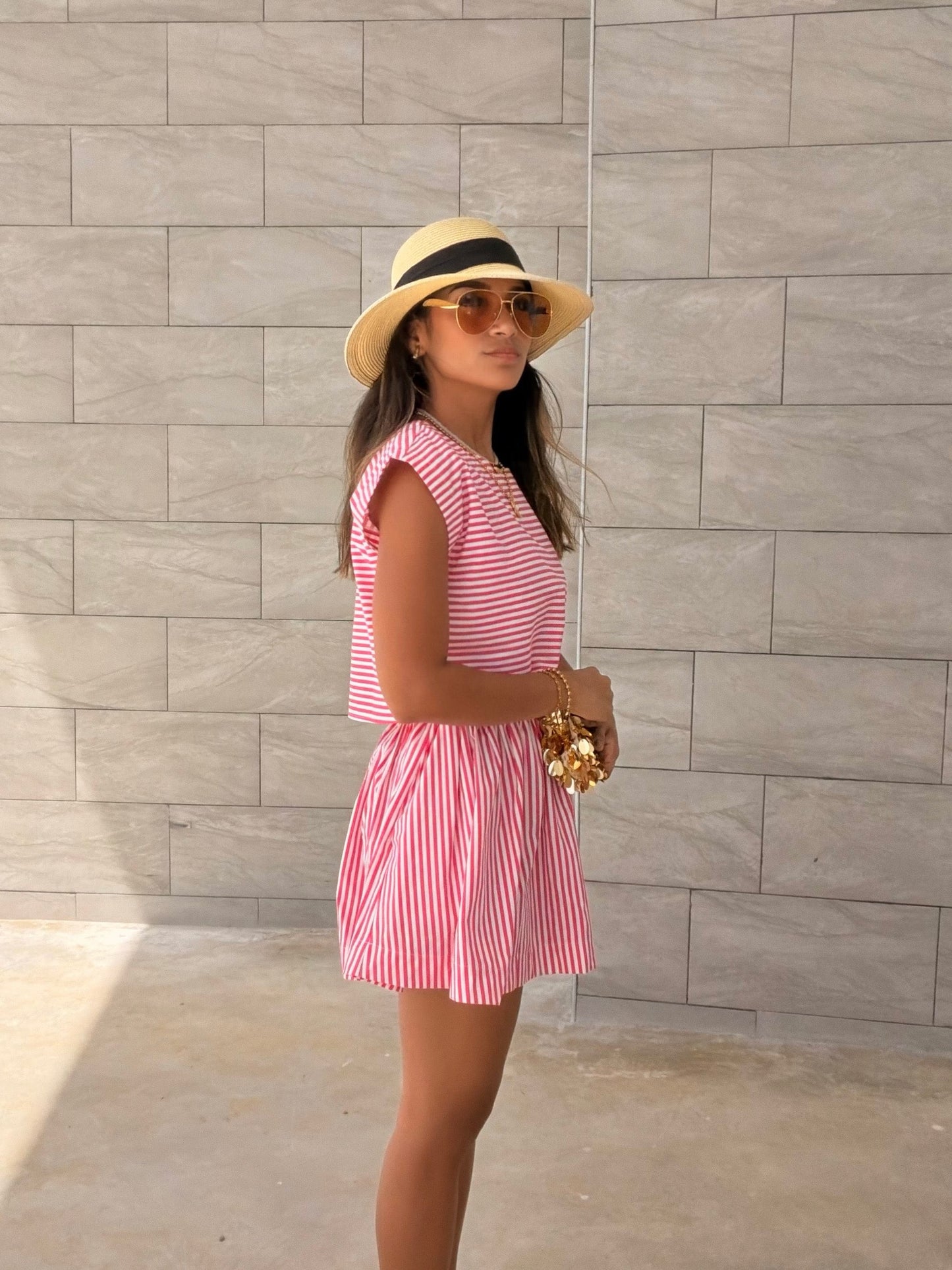 The Rosé Stripe Set