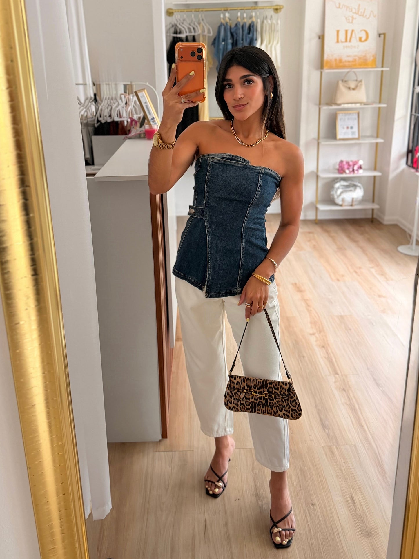 The wrapped denim top