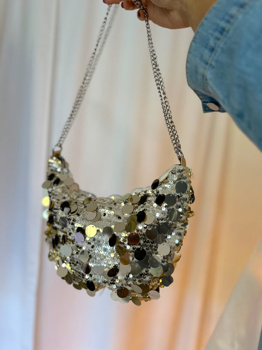 Half-moon sequin bag (gold)