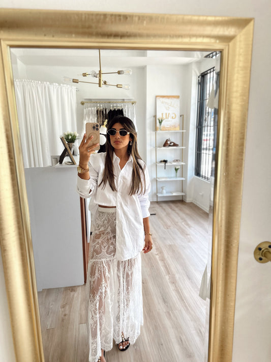 Oversized bottom down shirt