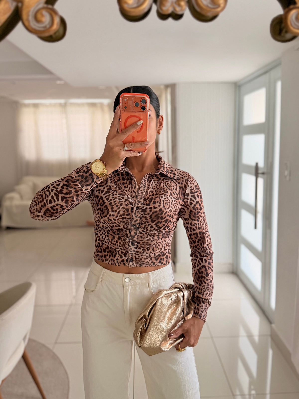 The Leopard Mesh Top