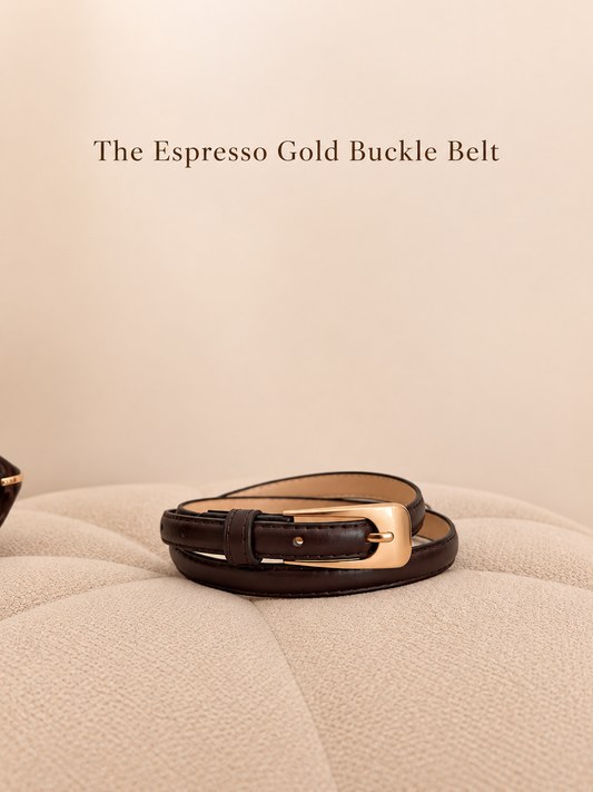 The Espresso Gold Buckle Belt