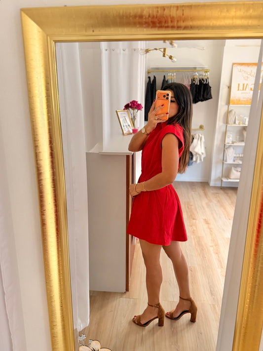 The tomato red fancy dress