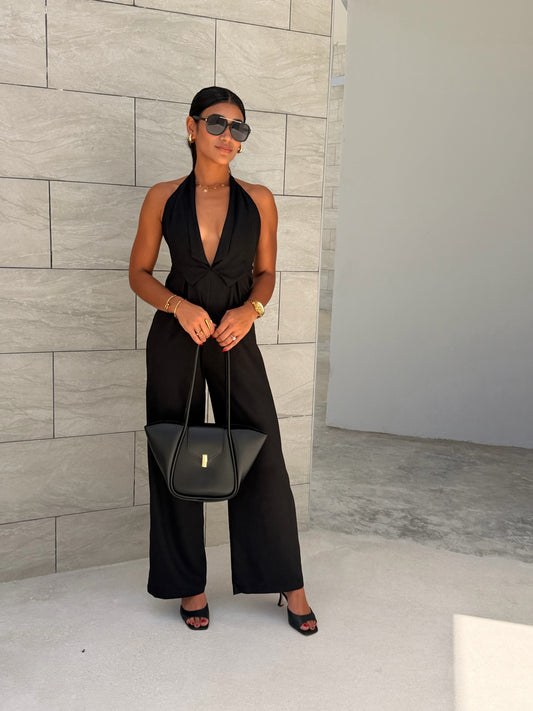 Tailored x halter neck jumpsuit