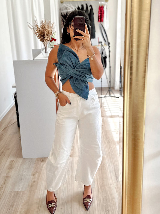 Statement how denim top