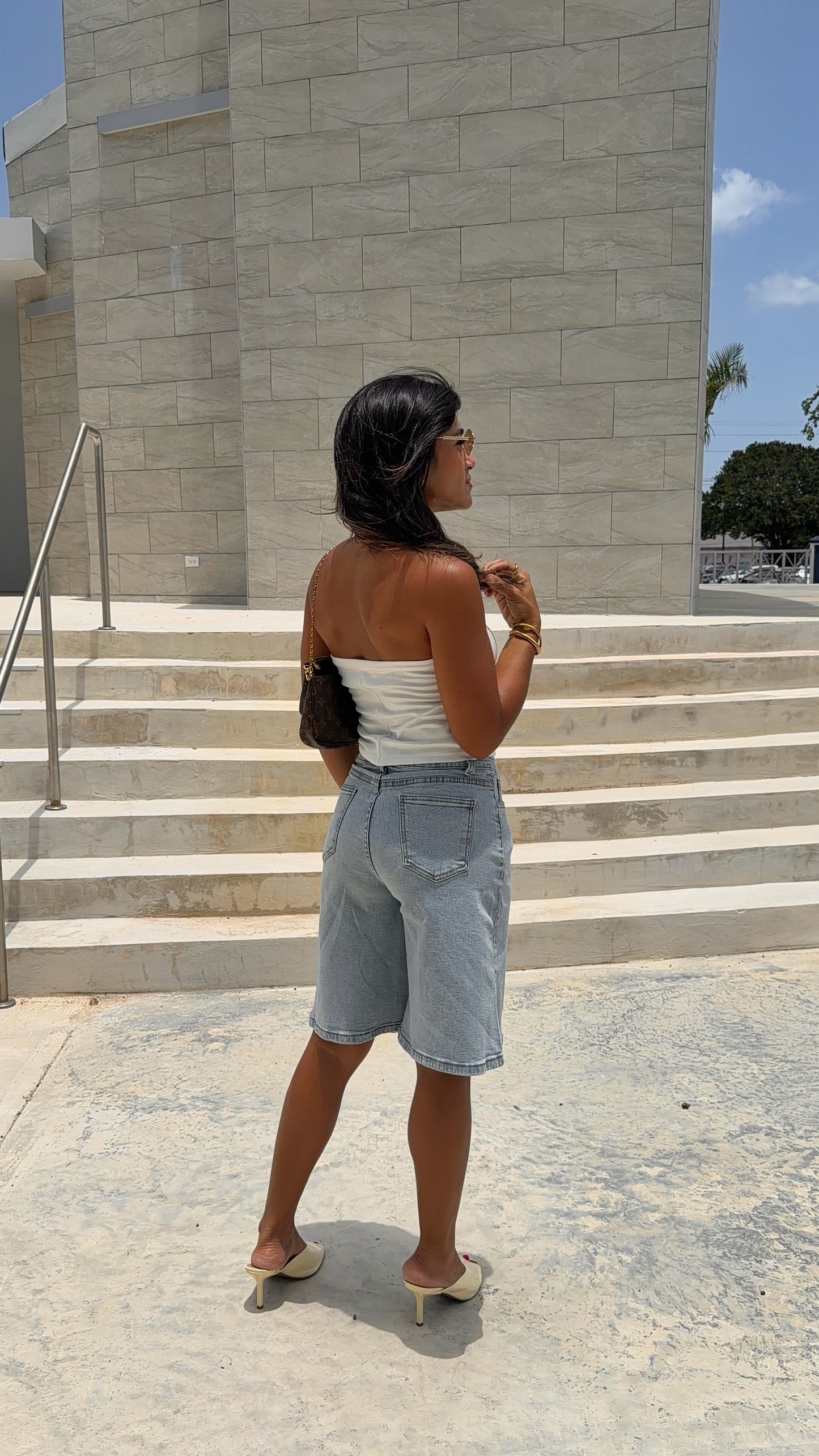 The Sparkle Denim Bermudas
