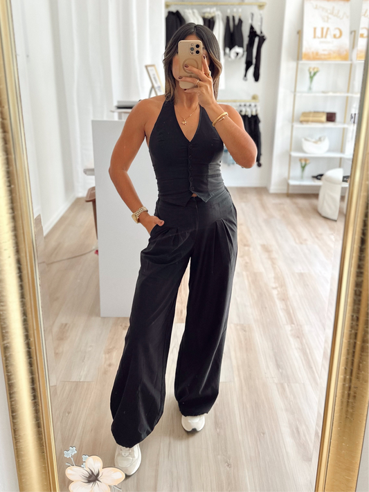 The black halter vest PRE ORDER