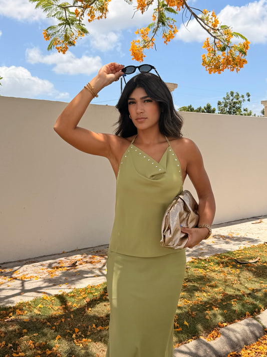 The Olive Studs Top
