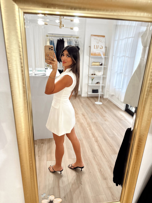 French pocketed mini dress