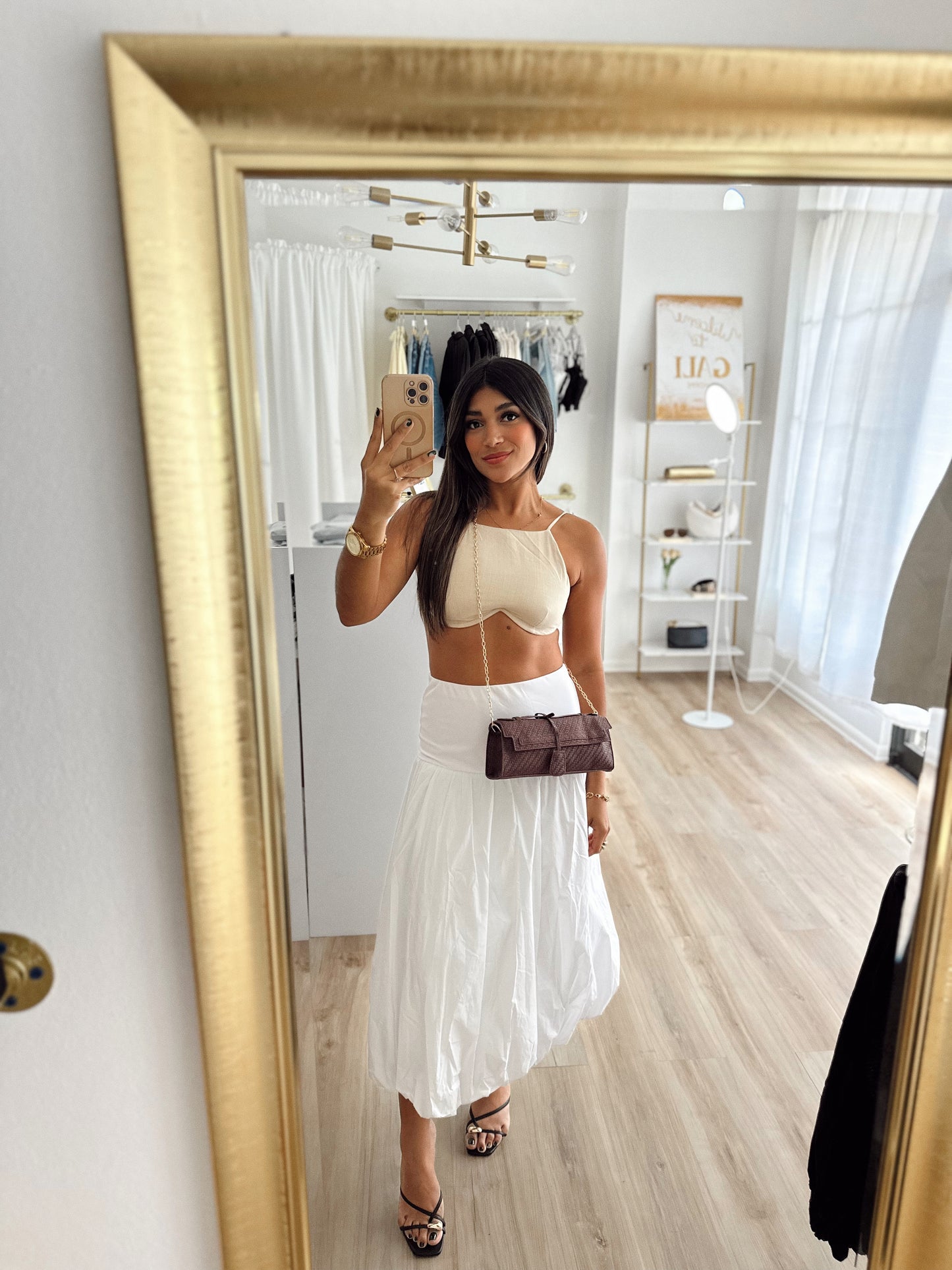 Linen bralette with support (sand)
