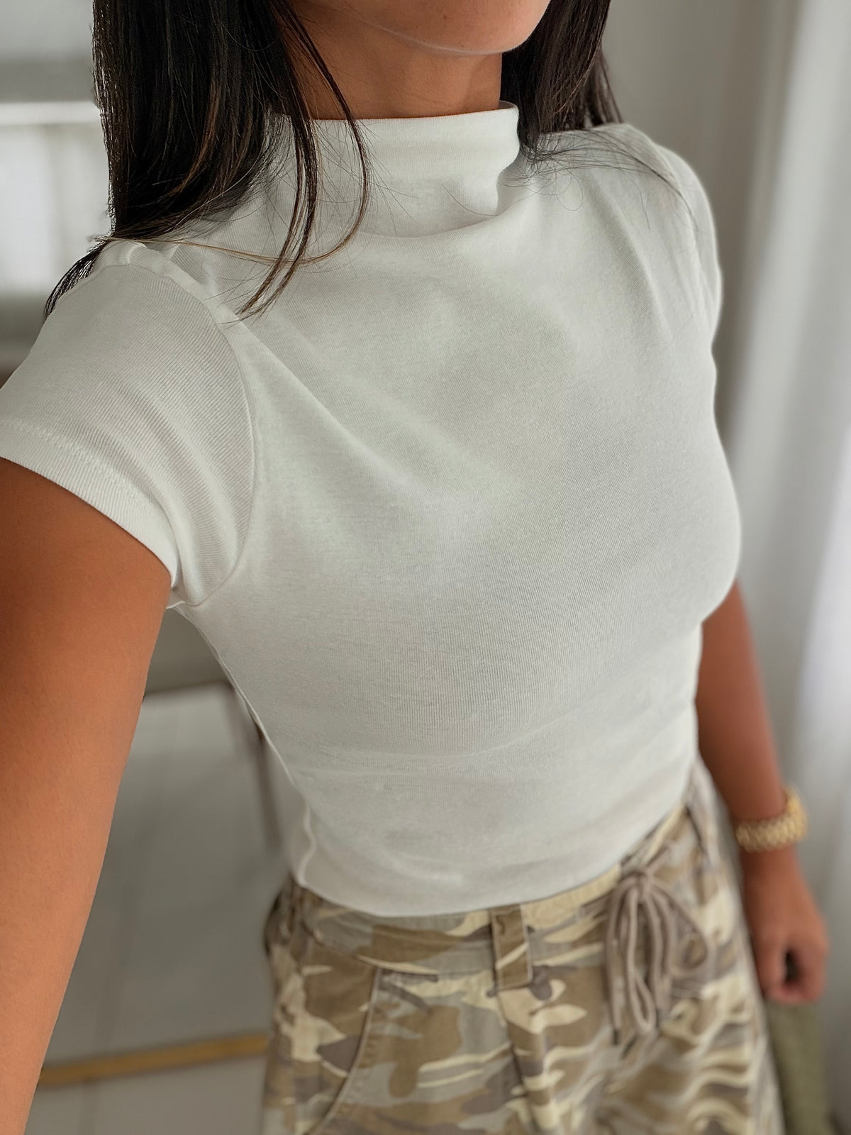The Ivory Mock Neck Top