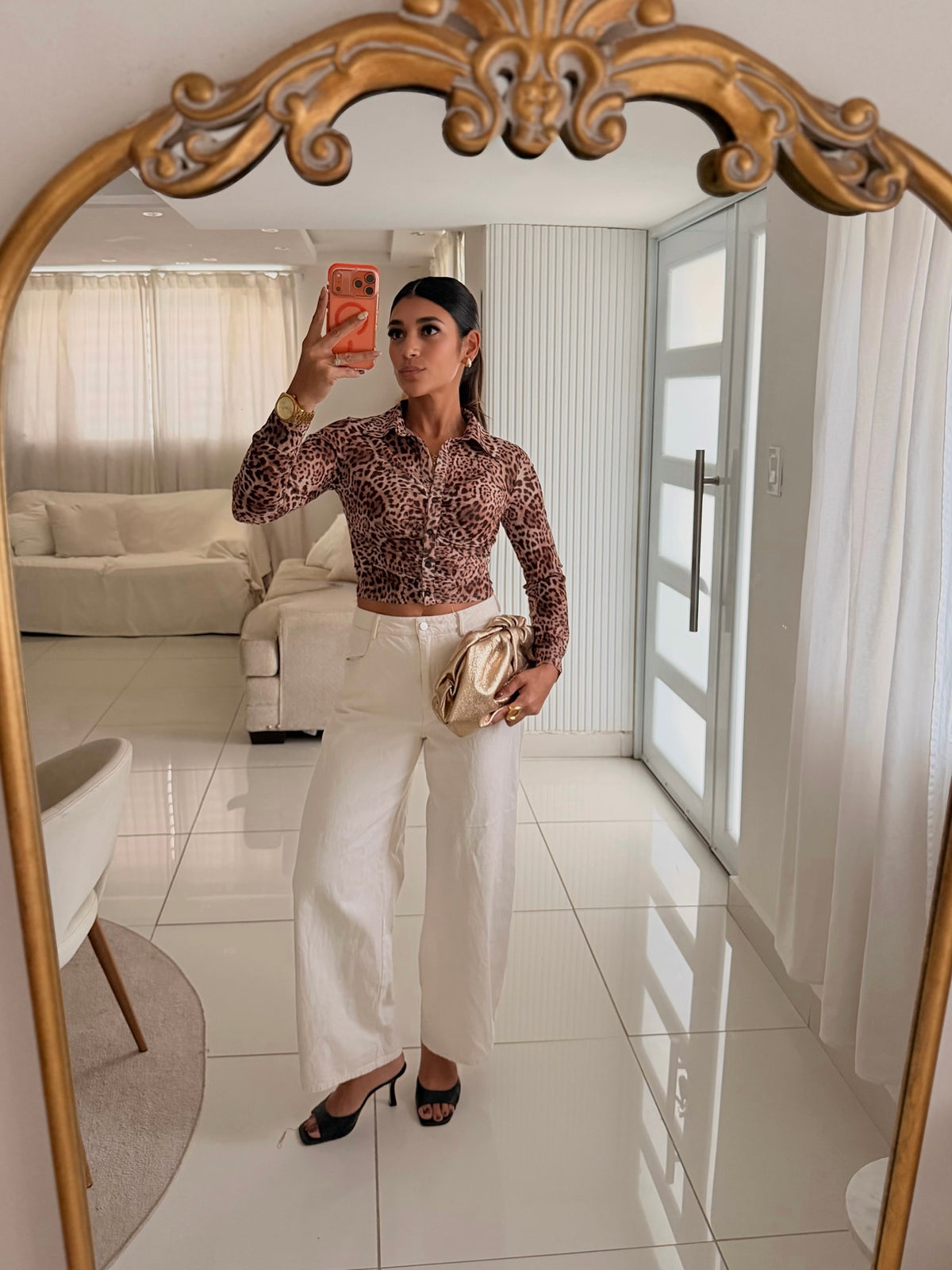 The Leopard Mesh Top