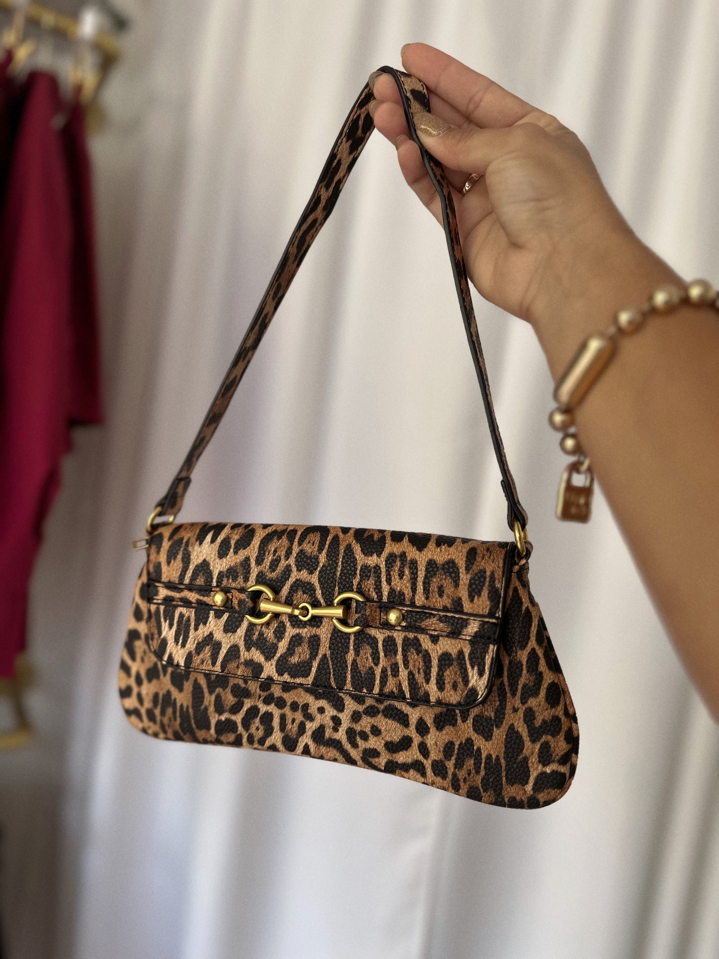 Animal print shoulder bag