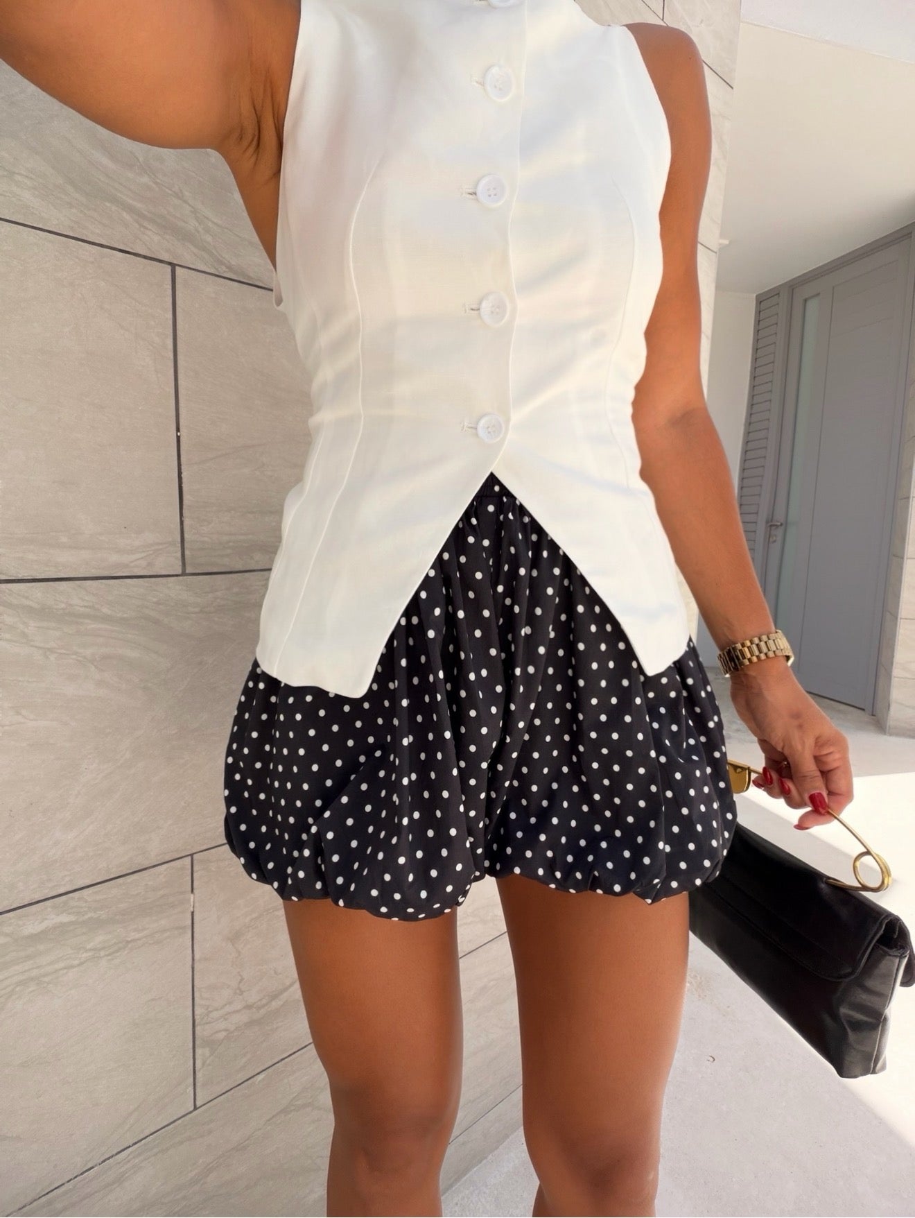 Polka dot bubble short