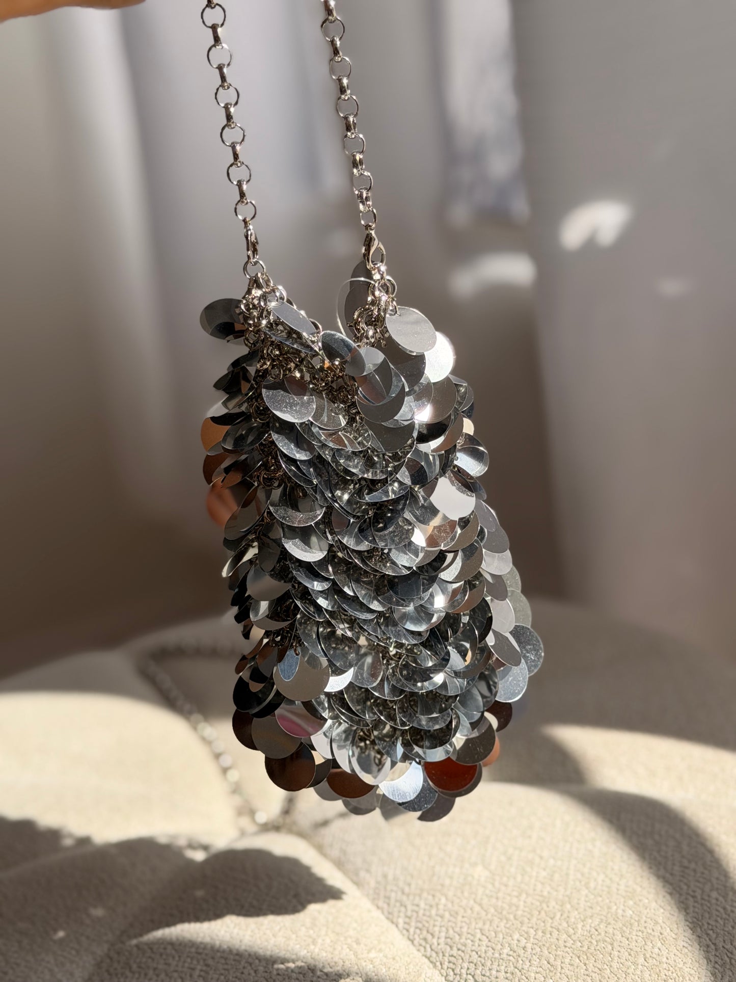 Silver sequin mini bag (choli approved)