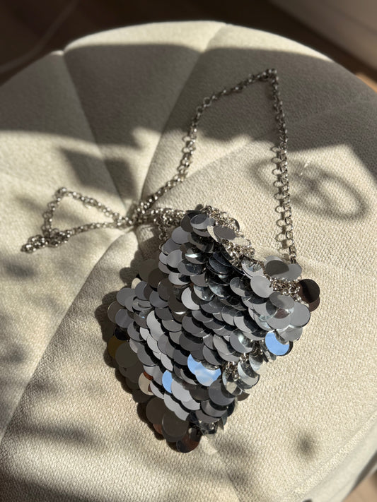 Silver sequin mini bag (choli approved)