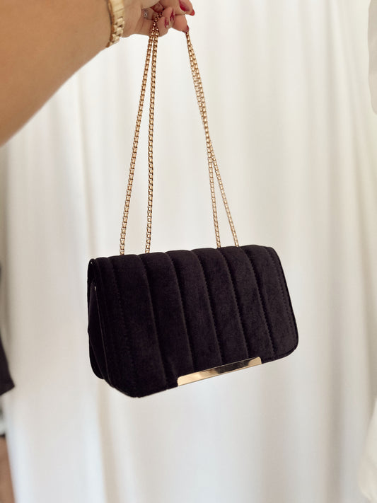 Black velvet crossbody/shoulder bag