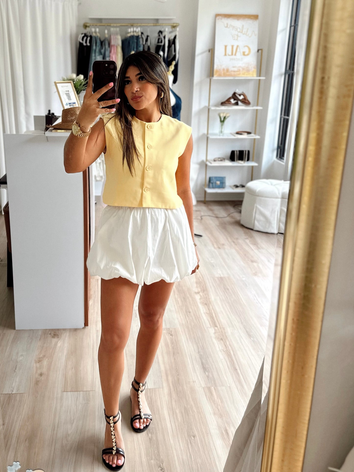 White bubble skirt