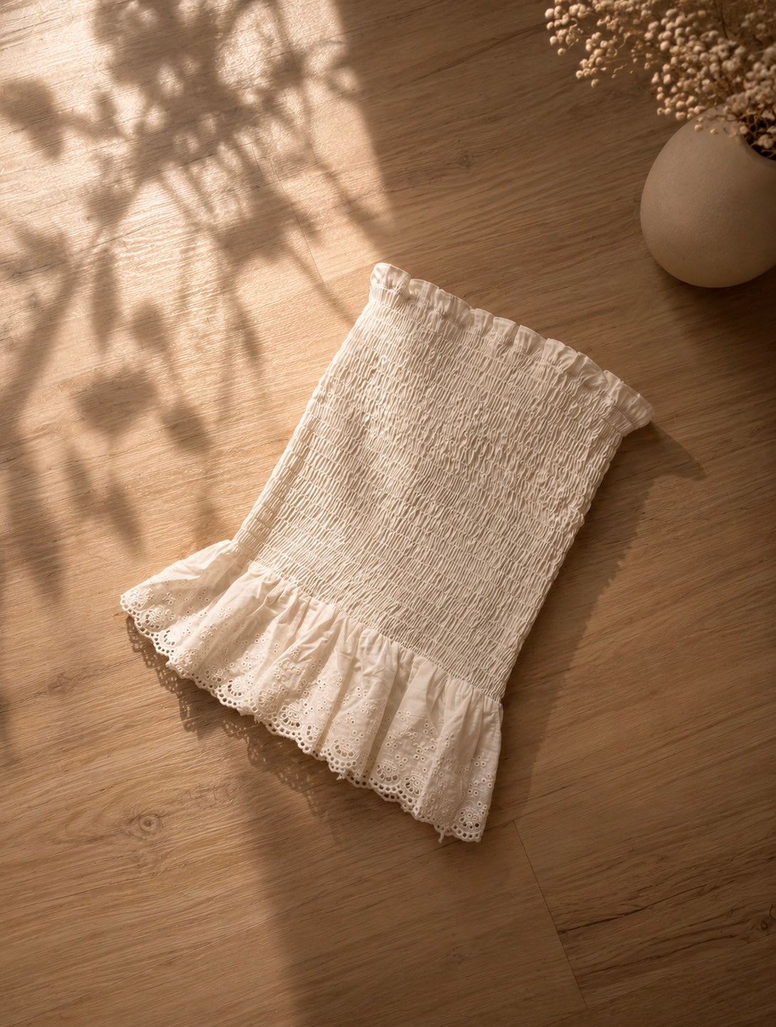 The Eyelet Smocked Tube Top