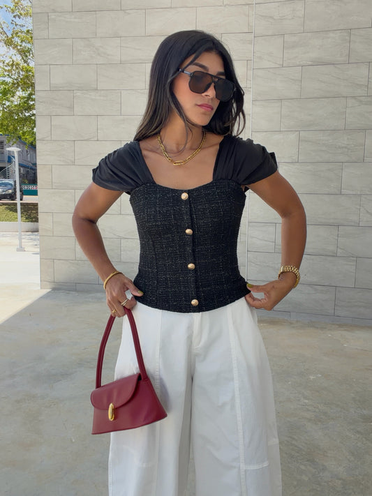 The Royal cut tweed top
