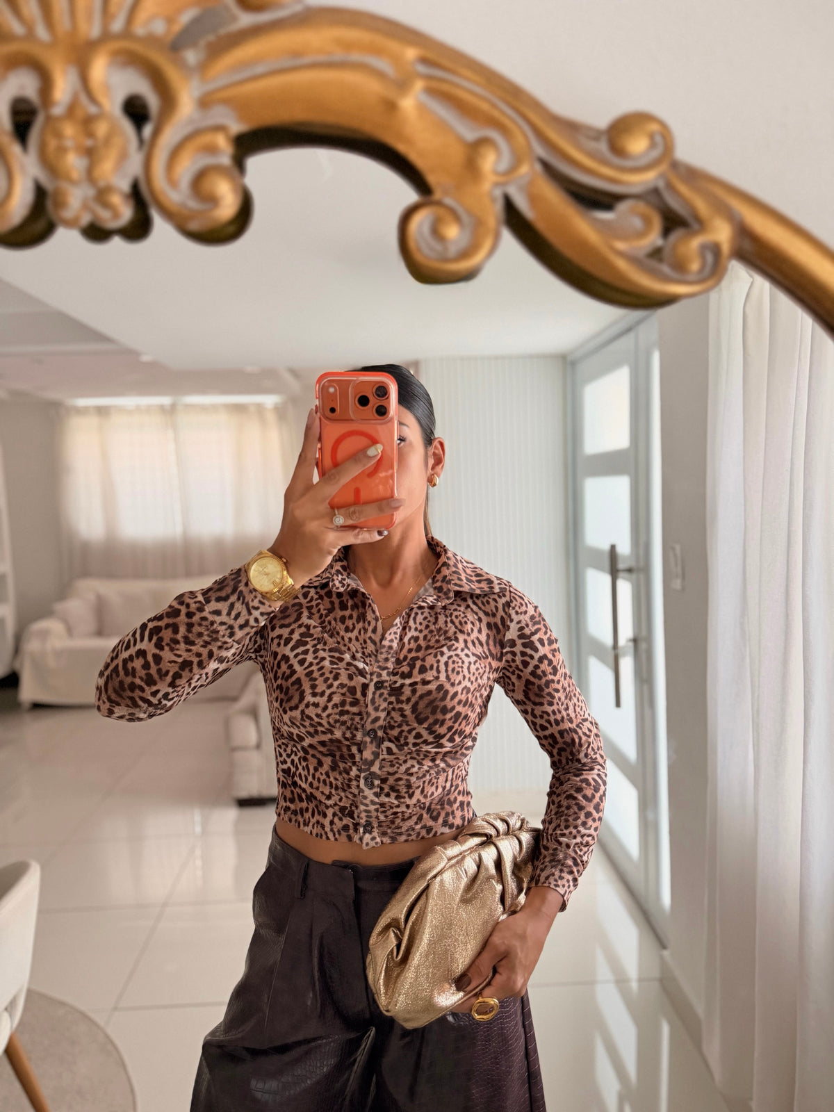 The Leopard Mesh Top