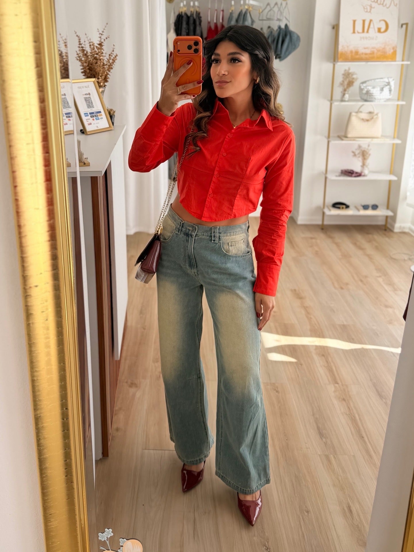 Christmas red classy top