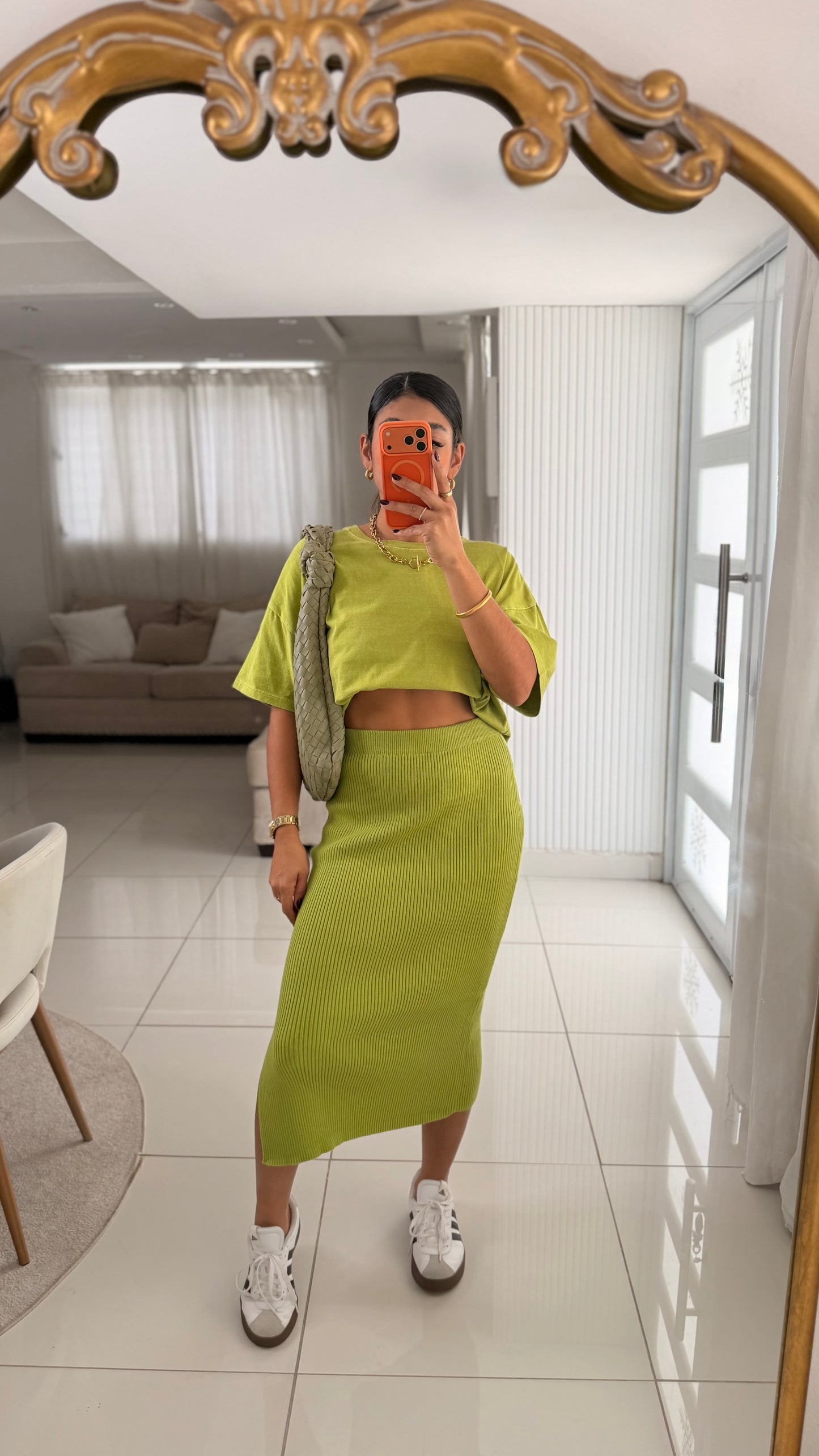 Apple green midi skirt PRE ORDER